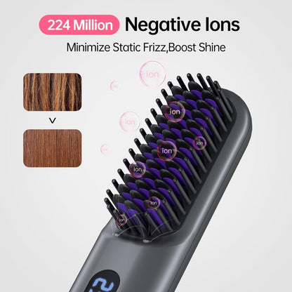 StraightVue™ - Cordless Hair Straightener Brush