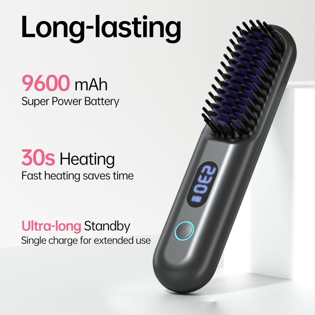 StraightVue™ - Cordless Hair Straightener Brush