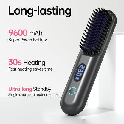 StraightVue™ - Cordless Hair Straightener Brush
