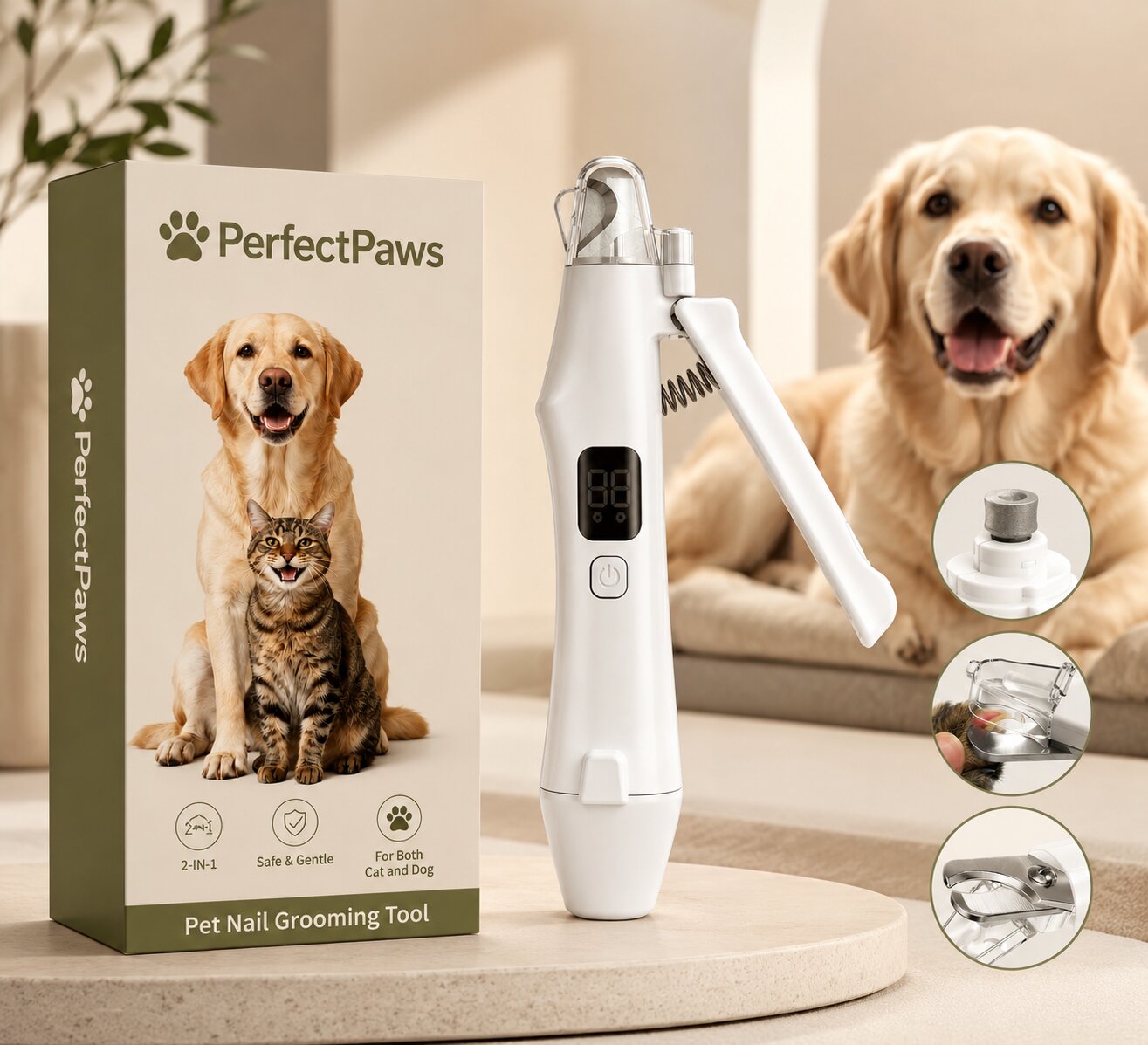 PerfectPaws™  2-in-1 Nail Clipper & Grinder