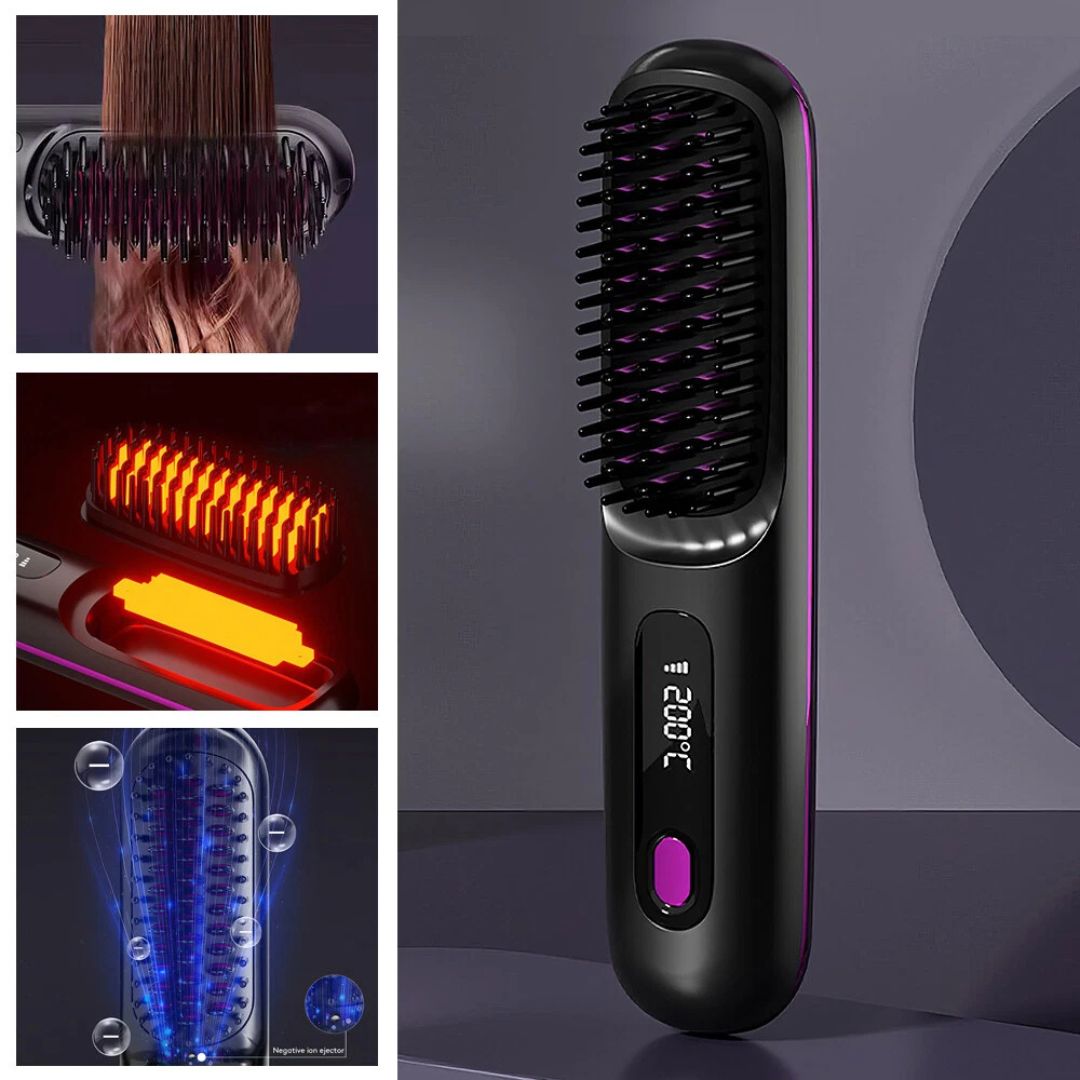 StraightVue™ - Cordless Hair Straightener Brush