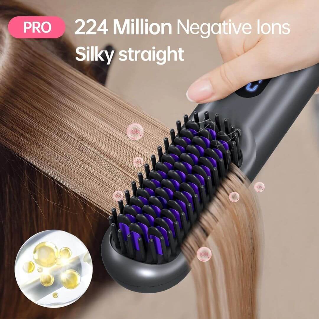 StraightVue™ - Cordless Hair Straightener Brush