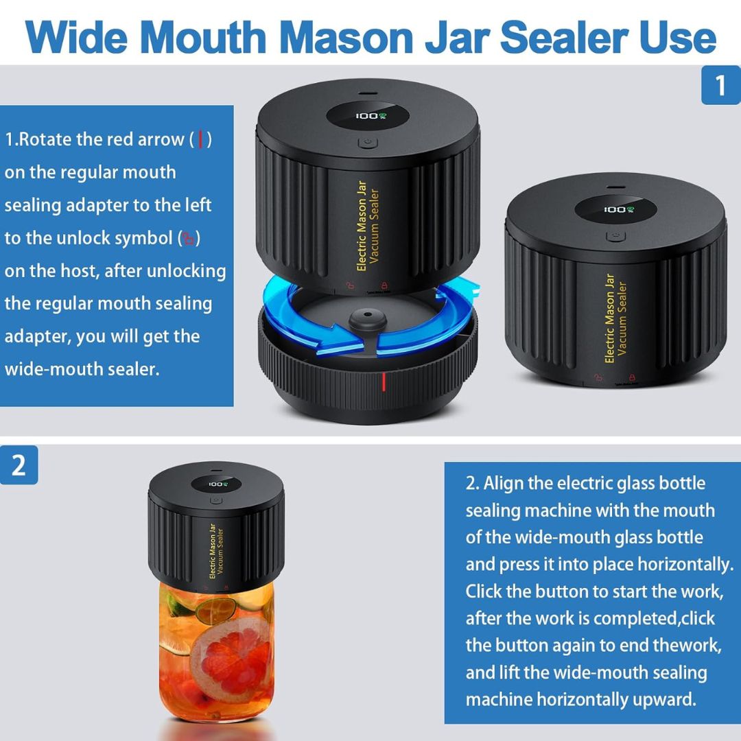 Mason Jar Vacuum Sealer Wide Mouth