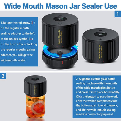 Mason Jar Vacuum Sealer Wide Mouth